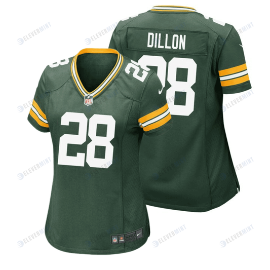 A.J. Dillon 28 Green Bay Packers Women Home Game Jersey - Green